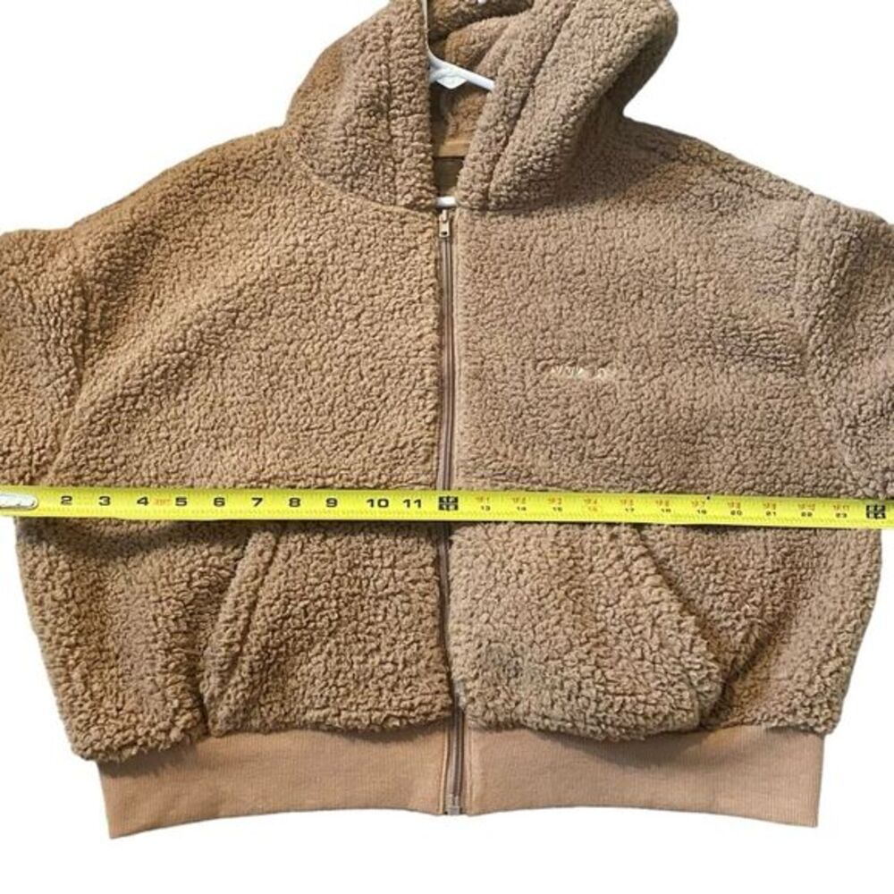 Skims Women’s Size L Teddy Zip‎ Up Hoodie Tigers Eye Brown Comfy Sherpa Lounge - Picture 3 of 7